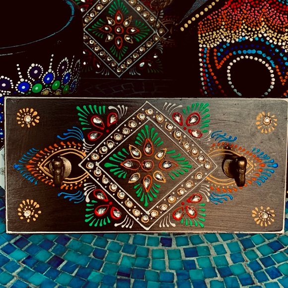 Antique Bronze Hooks Boho Gypsy Wall Plaque Hanger - Picture 3 of 9